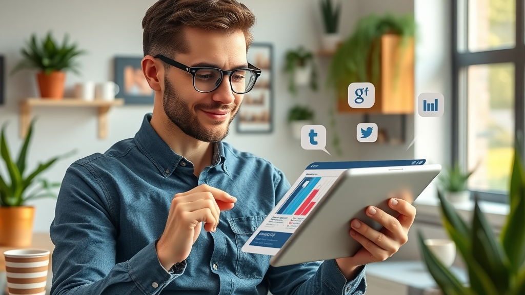 Marketer optimizing social media ad targeting settings for better digital advertising ROI