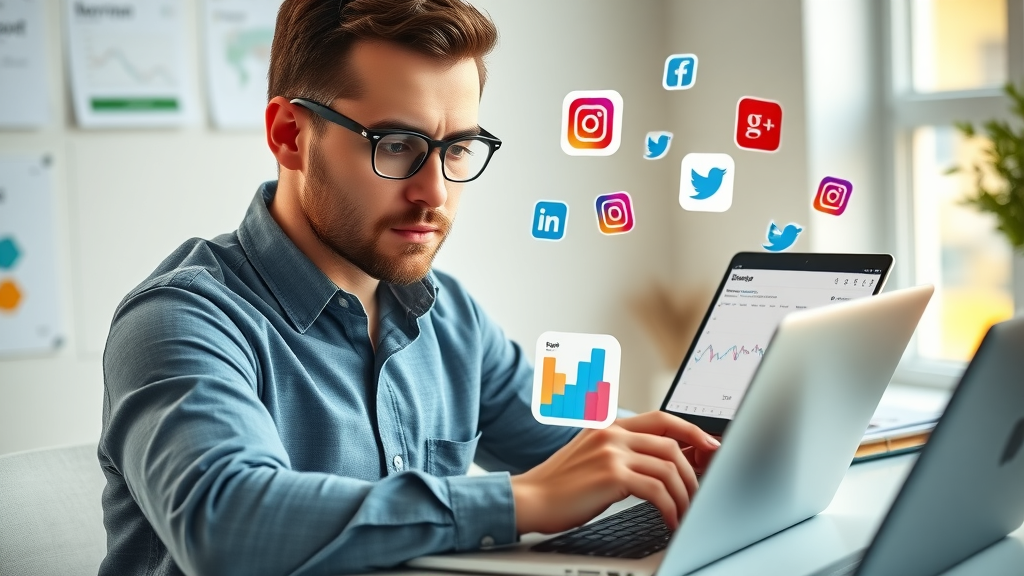 digital marketer comparing paid social media ad costs multi-platform dashboards