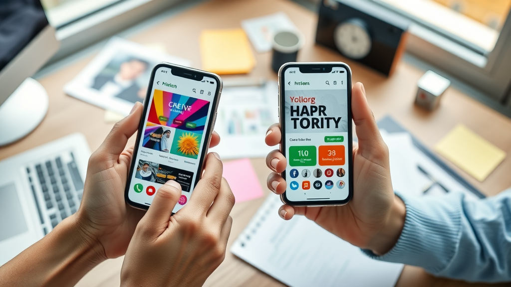 ab testing social media ad creatives two mobile phone ad versions