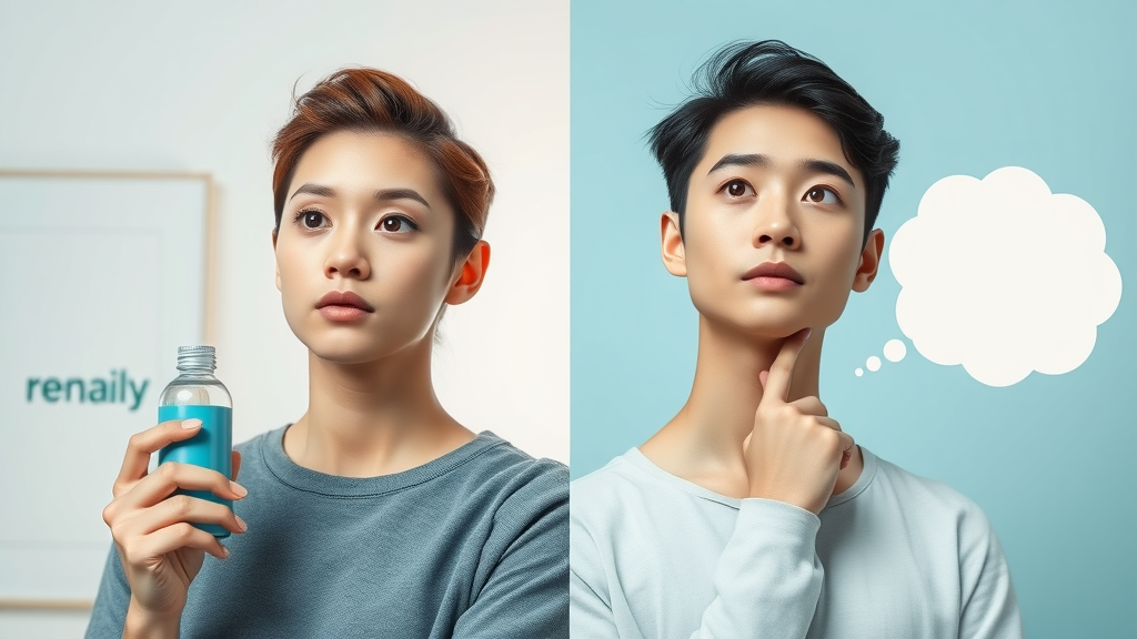 Clean conceptual illustration of brand recognition vs. brand recall - brand awareness split for business growth